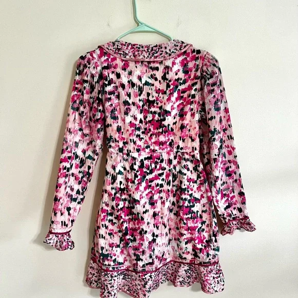 Rococo Sand Pink Long Sleeve Mimi Mini Wrap Dress Sz L - Picture 7 of 9